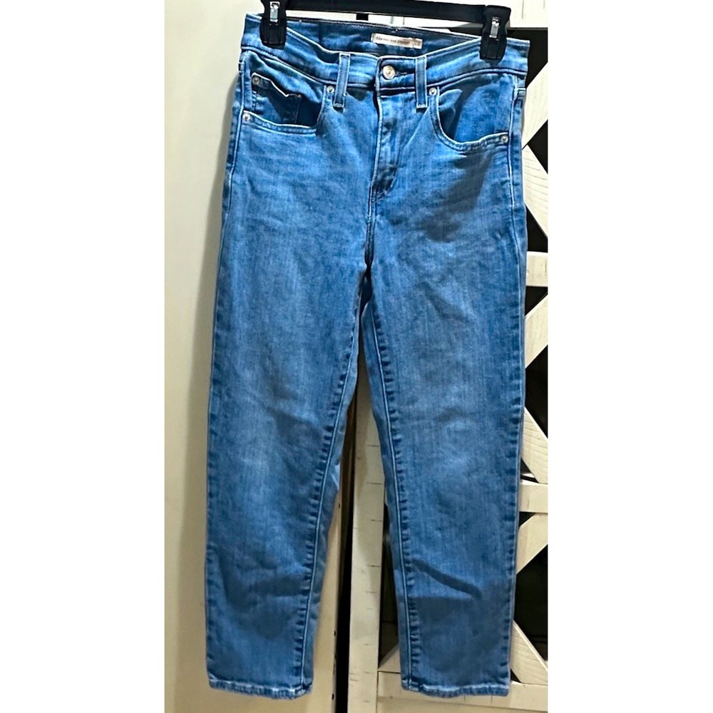Levi's 724 High Rise Straight Women's Blue Medium Wash Denim Jeans 5-Pocket 28